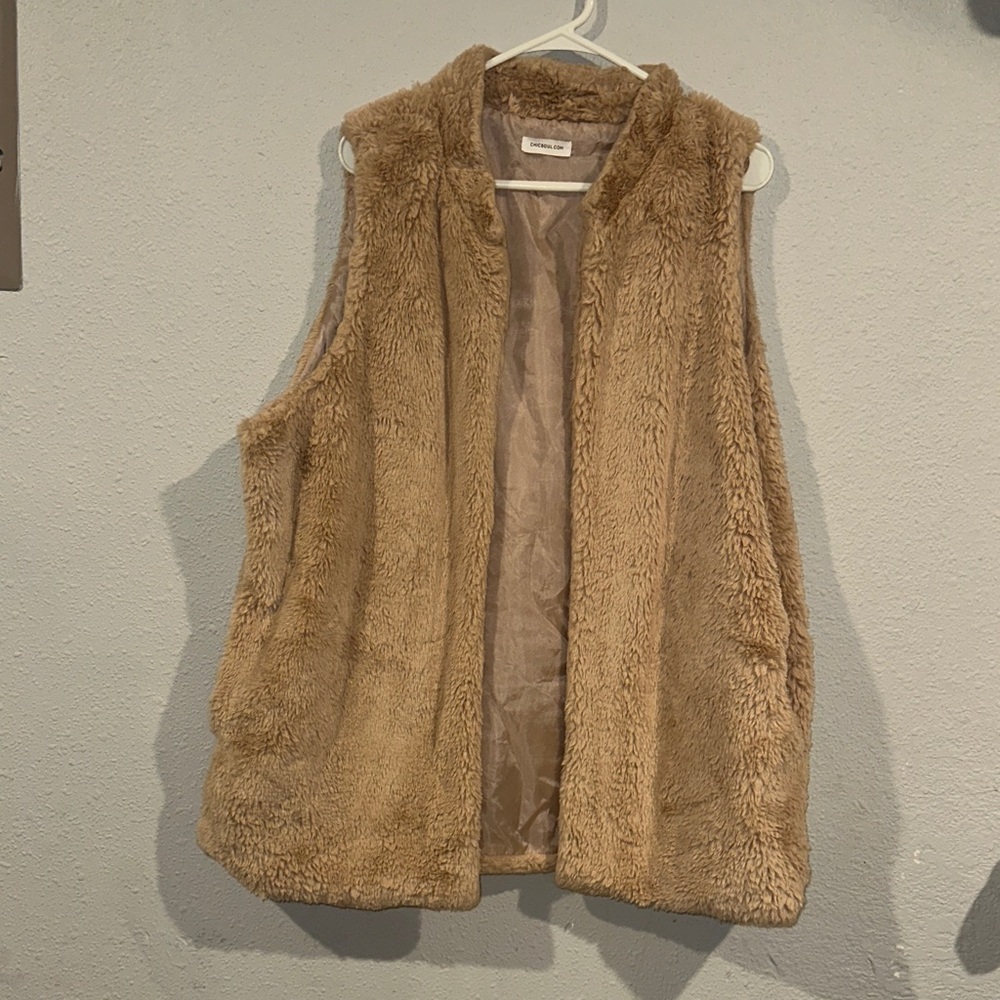 Chic Soul Tan Teddy Vest